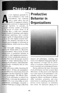 Jex & Britt, Chapter 4: Productive Behavior in Organizations