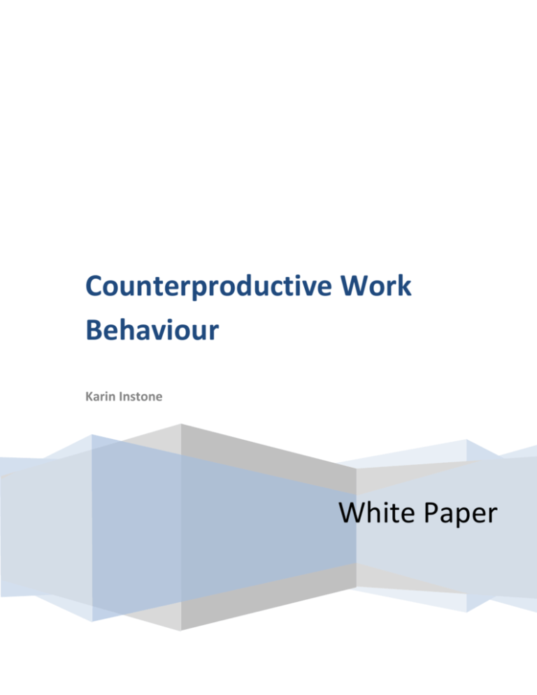 counterproductive work behavior thesis