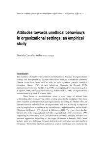 Attitudes towards unethical behaviours in organizational settings: an