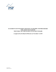 Statement of Investment Policies, Standards and Procedures