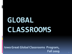 Iowa Great Global Classrooms Program, Fall 2009