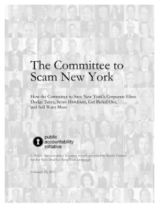 The Committee to Scam New York - Public Accountability Initiative