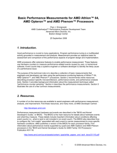 Basic Performance Measurements for AMD Athlon™ 64, AMD