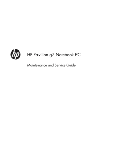 HP Pavilion g7 Notebook PC - Hewlett