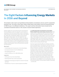 The Eight Factors Influencing Energy Markets In 2016 and Beyond