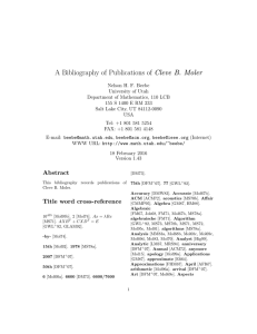 A Bibliography of Publications of Cleve B. Moler