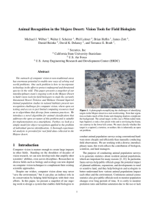 Animal Recognition in the Mojave Desert: Vision Tools for Field
