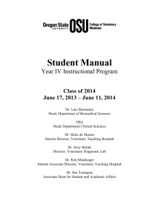 Student Manual - Oregon State University College of Veterinary