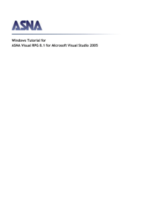 Windows Tutorial for ASNA Visual RPG 8.1 for Microsoft Visual