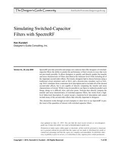 Simulating Switched-Capacitor Filters with SpectreRF