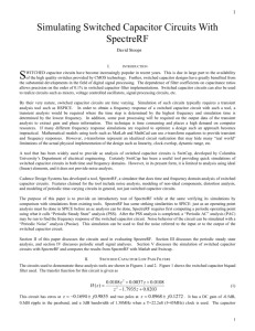 Simulating Switched Capacitor Circuits With SpectreRF