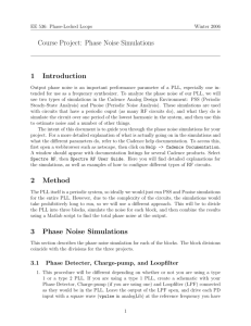 Course Project: Phase Noise Simulations 1 Introduction 2 Method 3