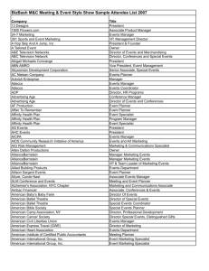 BizBash M&C Meeting & Event Style Show Sample Attendee List 2007