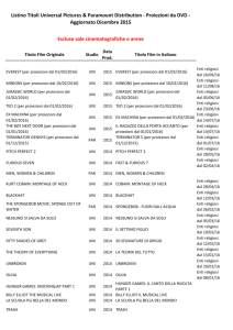 Listino Titoli Universal Pictures & Paramount Distribution