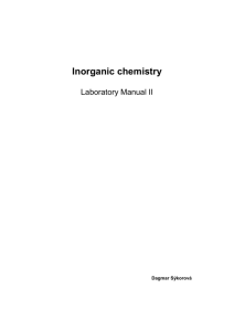Inorganic chem. Laboratory manual II