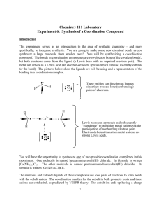 Chemistry 111 Laboratory Experiment 6: Synthesis of a