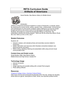 RETA Curriculum Guide Artifacts of Americana