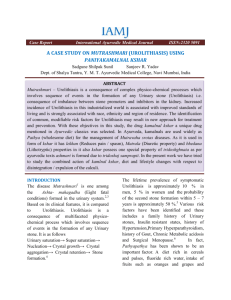a case study on mutrashmari (urolithiasis) using