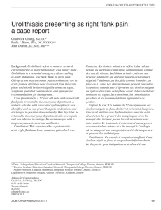 Urolithiasis presenting as right flank pain: a case report