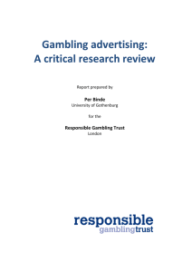 Gambling advertising: A critical research review