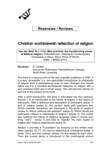 Christian worldviewish reflection of religion