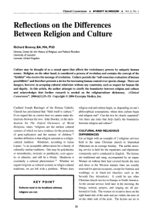 Reflections on the Differences Between Religion and Culture
