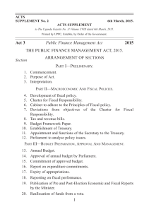 Public Finance Management Act 2015 - Ministry of Health