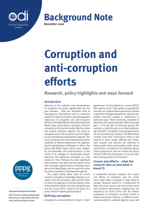 Corruption and anti-corruption efforts
