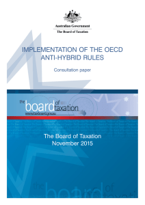 Consultation paper: Implementation of the OECD anti