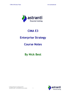 CIMA E3 Notes - Enterprise Strategy