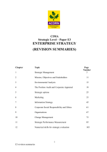 Paper E3 - Enterprise Strategy