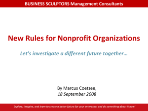 New Rules for Nonprofit Organizations