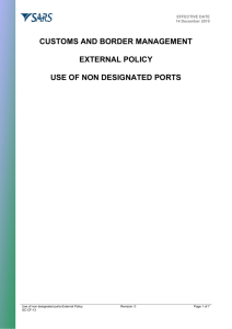 Use of Non Designated Ports