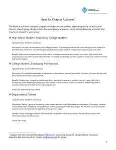 Ideas for Chapter Activities