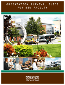 orientation survival guide for new faculty - Durham College