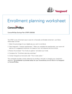 Enrollment planning worksheet