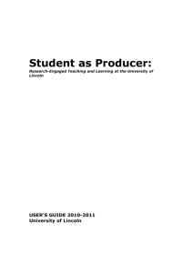 Student as Producer - University of Lincoln