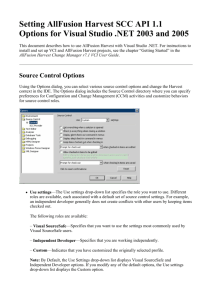 Setting AllFusion Harvest SCC API 1.1 Options for