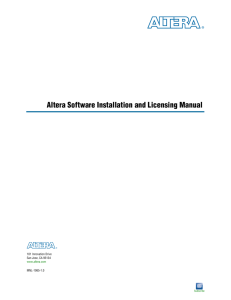 Altera Software Installation and Licensing Manual