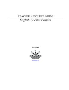 English 12 First Peoples Teachers Resource Guide