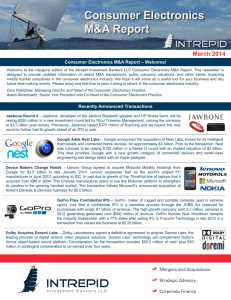 Consumer Electronics M&A Report - Intrepid Investment Bankers LLC