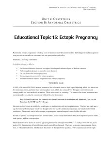 Educational Topic 15: Ectopic Pregnancy