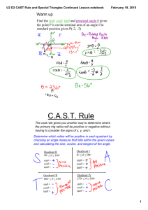 U2 D2 CAST Rule and Special Triangles Continued