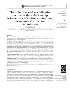The role of social socialization tactics in the relationship between
