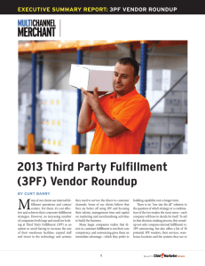 2013 Third Party Fulfillment (3PF) Vendor