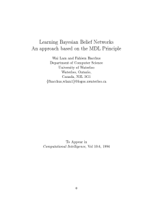 Learning Bayesian Belief Networks An approach based on the MDL