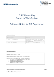 Permit to Work system – Guidance Notes for Supervisors