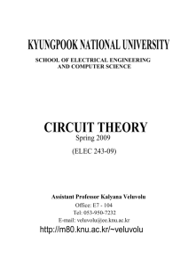 KYUNGPOOK NATIONAL UNIVERSITY CIRCUIT THEORY
