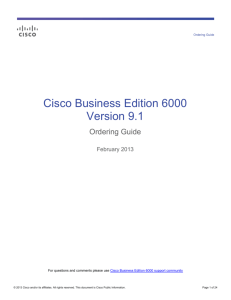 Cisco Business Edition 6000 Version 9.1