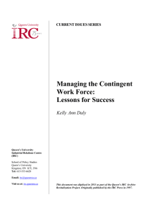 Managing the Contingent Work Force: Lessons for Success